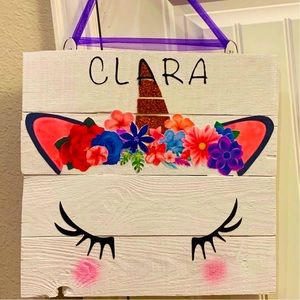 Unicorn wooden signs. Made to order and customized